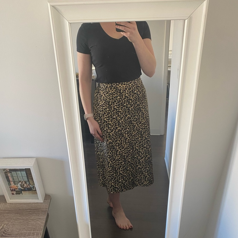 Leopard Print Midi Skirt